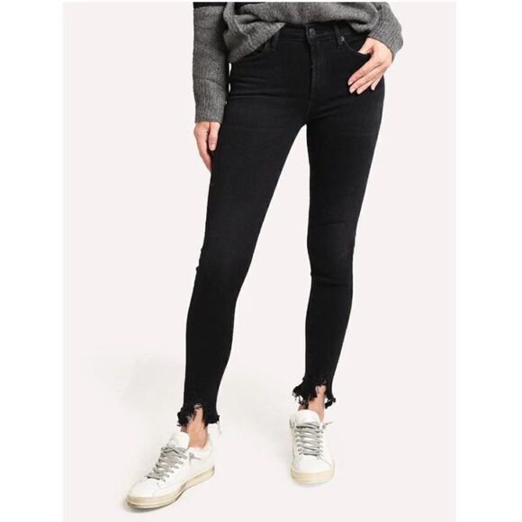 AGOLDE Sophie Mid Rise Skinny Ankle Jeans Black Size 26 - Picture 9 of 14